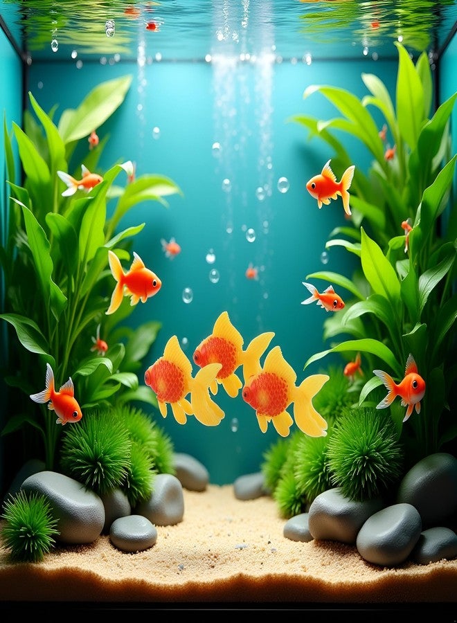 Tustao 3 Pcs Artificial Moving Aquarium Ornaments - Goldfish and Orange Fish Thematic Aquarium Décor Thematic Ornaments Decor for Fish Tank Aquarium Décor - Image 4